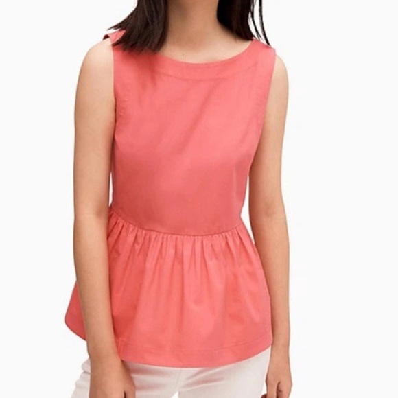 NWT  Kate Spade Peplum coral top - Picture 1 of 5